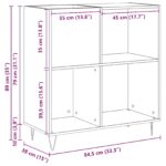 vidaXL Knižnica Čierny Dub 84,5x38x89 cm Zložené Drevotrieskové – Obrázok 10