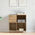 vidaXL Knižnica Čierny Dub 84,5x38x89 cm Zložené Drevotrieskové – Obrázok 4