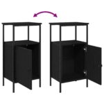 vidaXL Nočný stolík Čierny Dub 41x31x80 cm Kompozitné drevo – Obrázok 11