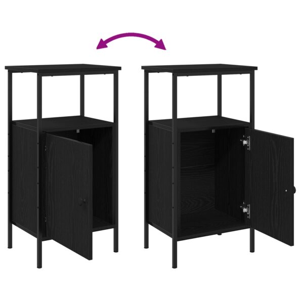 vidaXL Nočný stolík Čierny Dub 41x31x80 cm Kompozitné drevo – Obrázok 11