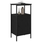 vidaXL Nočný stolík Čierny Dub 41x31x80 cm Kompozitné drevo – Obrázok 3