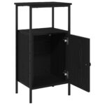 vidaXL Nočný stolík Čierny Dub 41x31x80 cm Kompozitné drevo – Obrázok 5