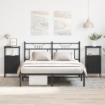 vidaXL Nočný stolík 2 pcs Čierny dub 41 x 31 x 80 cm Kompozitné drevo – Obrázok 4