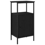 vidaXL Nočný stolík 2 pcs Čierny dub 41 x 31 x 80 cm Kompozitné drevo – Obrázok 5