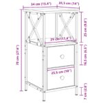 vidaXL Nočný stolík Čierny dub 34 x 35,5 x 70 cm Kompozitné drevo – Obrázok 11