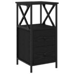 vidaXL Nočný stolík Čierny dub 34 x 35,5 x 70 cm Kompozitné drevo – Obrázok 2