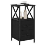 vidaXL Nočný stolík Čierny dub 34 x 35,5 x 70 cm Kompozitné drevo – Obrázok 3