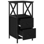 vidaXL Nočný stolík Čierny dub 34 x 35,5 x 70 cm Kompozitné drevo – Obrázok 5