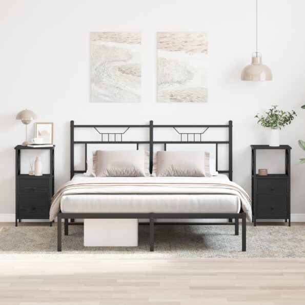 vidaXL Nočné stolíky 2 ks Čierny dub 34x35,5x70 cm Kompozitné drevo – Obrázok 4