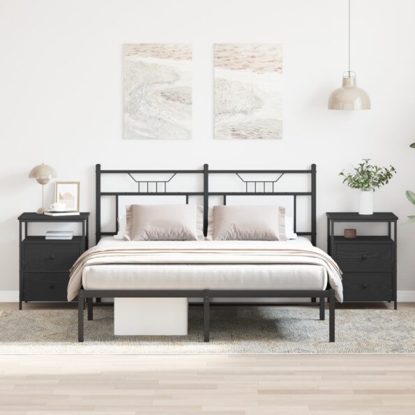 vidaXL Nočné stolíky 2 ks Čierny dub 44x45x60 cm Kompozitné drevo – Obrázok 3