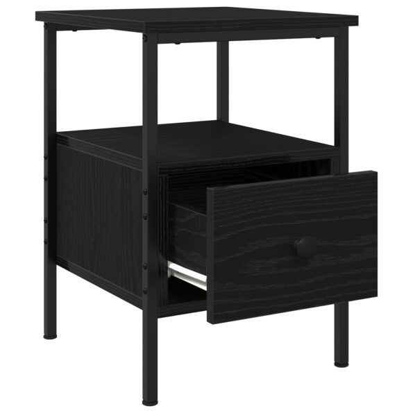 862923_5.jpg vidaXL Nočný stolík Čierna Dub 34x36x50 cm Kompozitné drevo a Oceľ – Obrázok 5