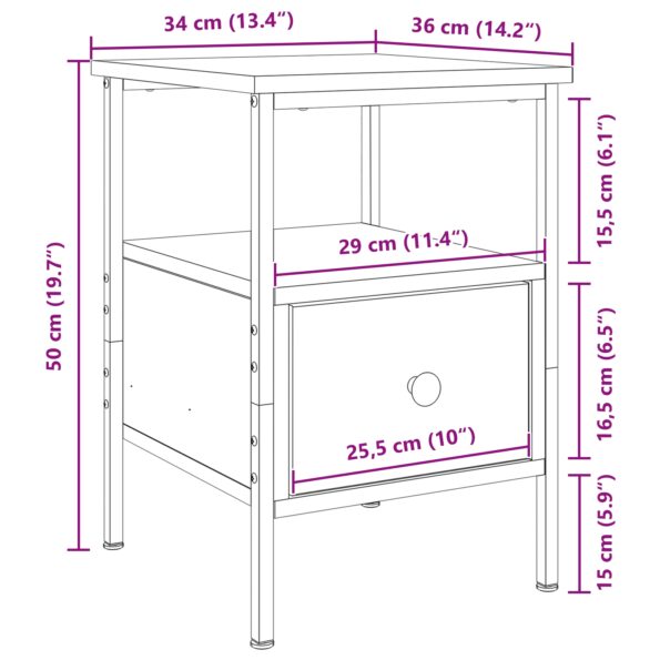 862924_7.jpg vidaXL Nočné skrinky 2 ks Čierny dub 34x36x50 cm Inžinierske drevo – Obrázok 7