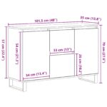 vidaXL Komoda Čierny Dub 104x35x70 cm Zákľadowé drevo – Obrázok 11