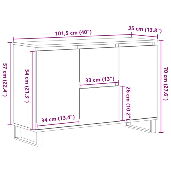 862935_11.jpg vidaXL Komoda Čierny Dub 104x35x70 cm Zákľadowé drevo – Obrázok 11