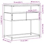vidaXL Konzolový stôl Staré drevo 75x40x75 cm Engineered Wood a ocel – Obrázok 8