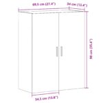 vidaXL Nástenná skriňa Čierna Dub 69,5x34x90 cm Z kompozitného dreva – Obrázok 11