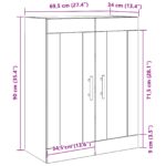 vidaXL Nástenná skrinka Čierny dub 69,5x34x90 cm Zložené drevo – Obrázok 11