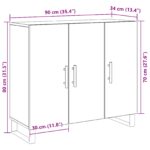 vidaXL Servírovacia skriňa Staré drevo 90 x 34 x 80 cm – Obrázok 12