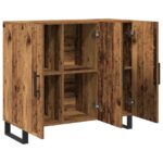 vidaXL Servírovacia skriňa Staré drevo 90 x 34 x 80 cm – Obrázok 5