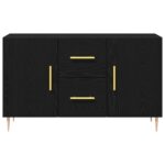 vidaXL Bočný stolík Čierny Dub 100x36x60 cm Zosilnené drevo – Obrázok 7