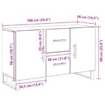 vidaXL Bočný stolík Čierny Dub 100x36x60 cm Umelé drevo – Obrázok 11