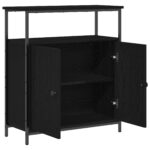 vidaXL Nástenná skriňa Čierny dub 69,5x34x90 cm Drevotrieska – Obrázok 5