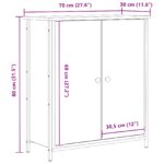vidaXL Kredenc čierny dub 70x30x80 cm inžinierske drevo a oceľ – Obrázok 11