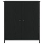 vidaXL Kredenc čierny dub 70x30x80 cm inžinierske drevo a oceľ – Obrázok 6