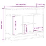 vidaXL Komoda Čierny Dub 100x35x80 cm Zložené drevo a oceľ – Obrázok 11