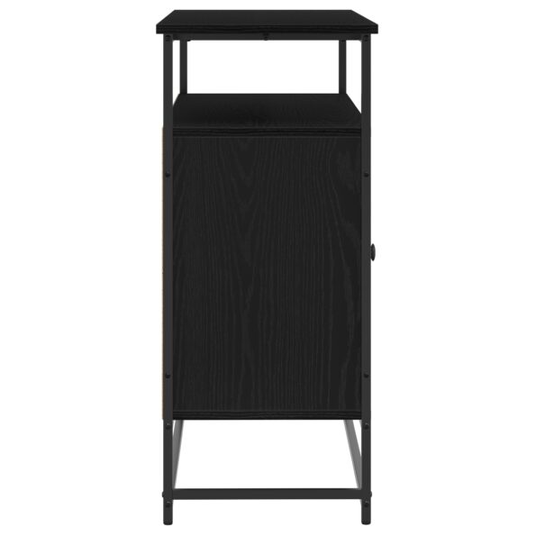 vidaXL Komoda Čierny Dub 100x35x80 cm Zložené drevo a oceľ – Obrázok 7