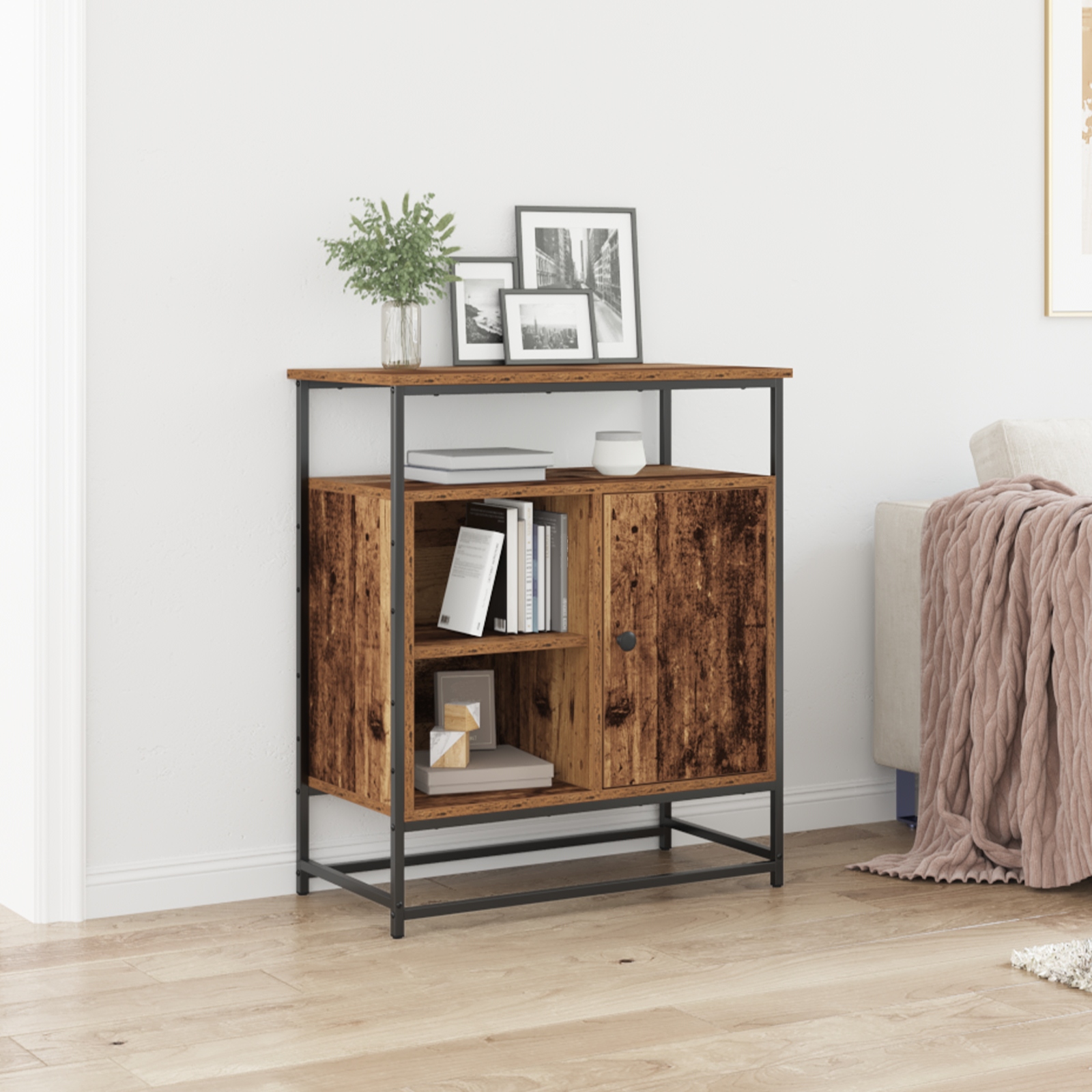 862979_1.jpg vidaXL Servírovacia skriňa Staré drevo 69 x 35 x 80 cm – Obrázok 1