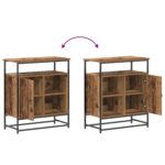 vidaXL Servírovacia skriňa Staré drevo 69 x 35 x 80 cm – Obrázok 11