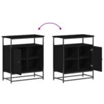 vidaXL Komoda Čierny Dub 69x35x80 cm Zložené Drevo a Oceľ – Obrázok 11