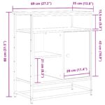 vidaXL Komoda Čierny Dub 69x35x80 cm Zložené Drevo a Oceľ – Obrázok 12