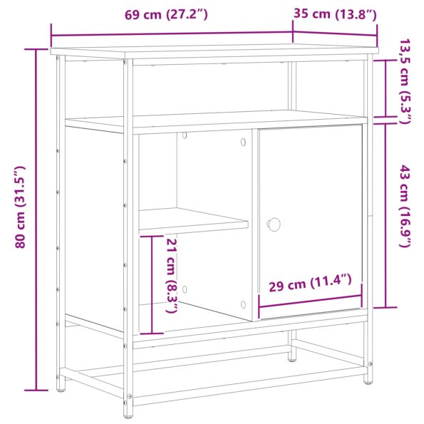 862981_12.jpg vidaXL Komoda Čierny Dub 69x35x80 cm Zložené Drevo a Oceľ – Obrázok 12