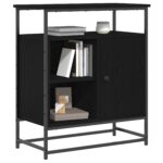 vidaXL Komoda Čierny Dub 69x35x80 cm Zložené Drevo a Oceľ – Obrázok 3