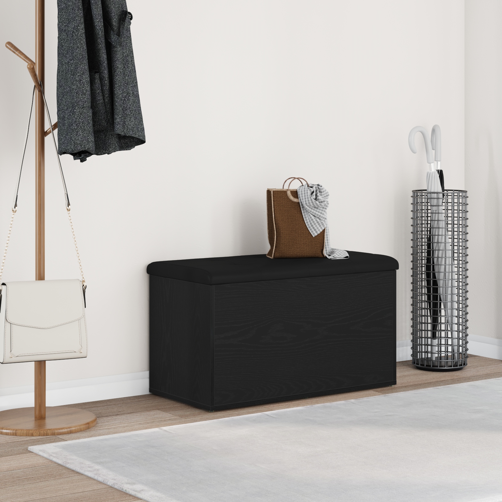 862984_1.jpg vidaXL Úložná lavička Čierny dub 82 x 42 x 45 cm Kompozitné drevo – Obrázok 1