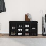 vidaXL Úložná lavica Čierny dub 100x30x48 cm Kompozitné drevo – Obrázok 4