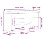 vidaXL Lavička na topánky Čierna 80 x 30 x 45 cm Kompozitné drevo – Obrázok 11