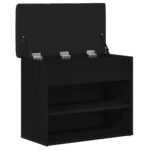 vidaXL Úložná lavička Čierna Dub 60x30x48 cm Syntetické drevo – Obrázok 5