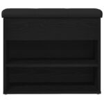 vidaXL Úložná lavička Čierna Dub 60x30x48 cm Syntetické drevo – Obrázok 6