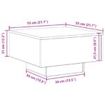 vidaXL Konferenčný stolík s LED svetlami Čierna Dub 55x55x31 cm – Obrázok 11