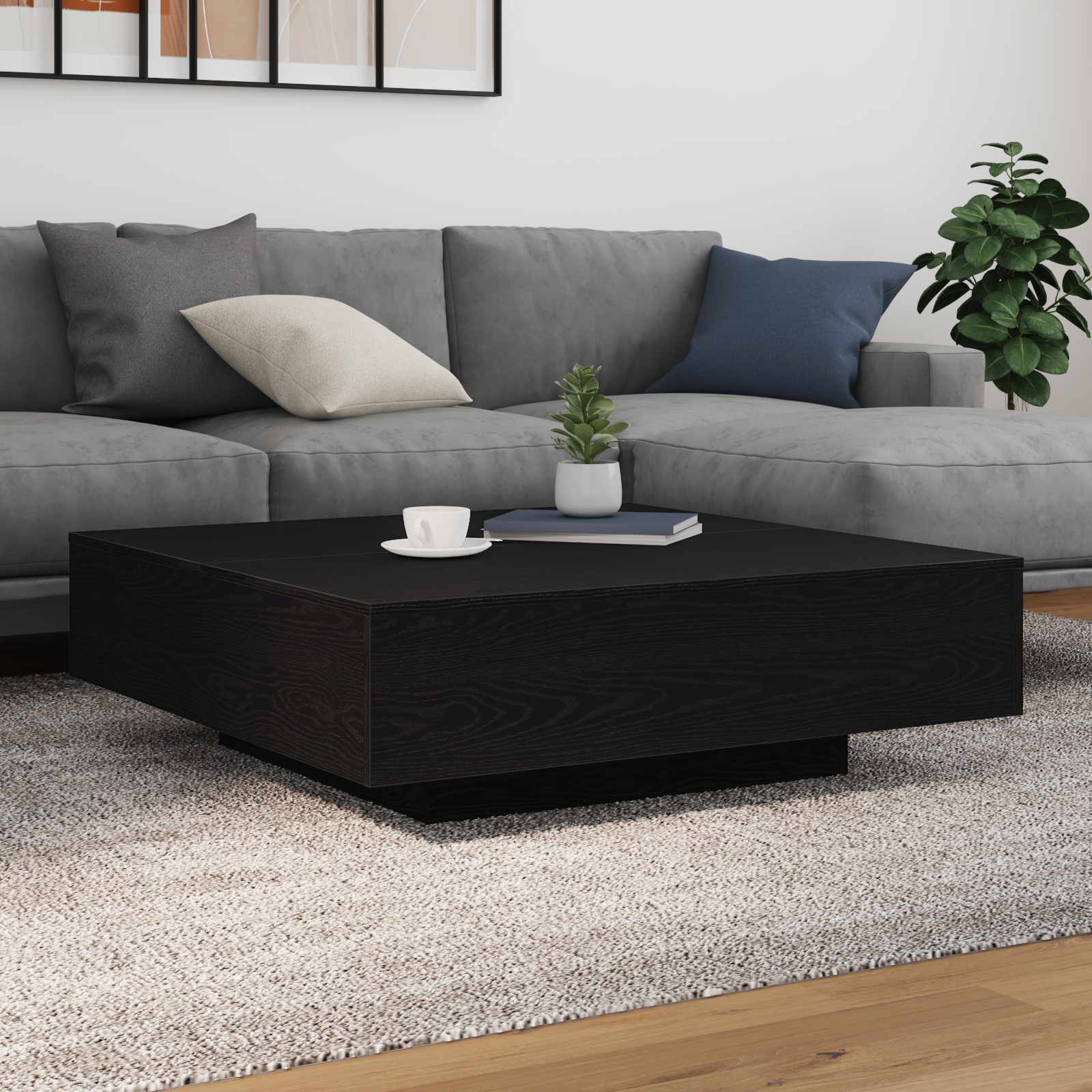 863008_1.jpg vidaXL Konferenčný stolík Čierny dub 100 x 100 x 31 cm – Obrázok 1