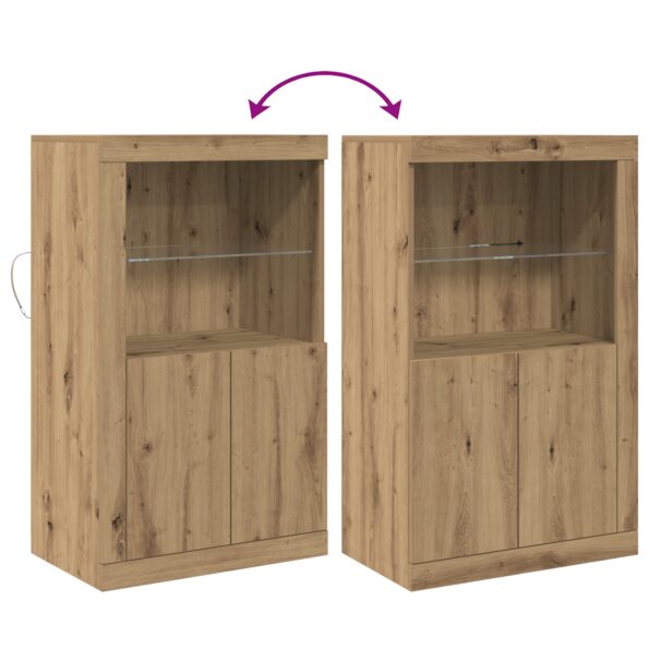 vidaXL Komoda s LED svetlami Zručný dub 60,5x37x100 cm – Obrázok 12