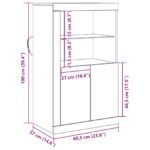 vidaXL Komoda s LED svetlami Zručný dub 60,5x37x100 cm – Obrázok 13