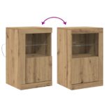 vidaXL LED komoda Remeselný dub 41 x 37 x 67 cm Kompozitné drevo – Obrázok 12
