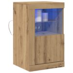 vidaXL LED komoda Remeselný dub 41 x 37 x 67 cm Kompozitné drevo – Obrázok 3