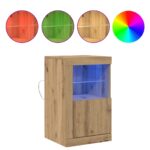 vidaXL LED komoda Remeselný dub 41 x 37 x 67 cm Kompozitné drevo – Obrázok 4