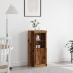 vidaXL Komoda s LED osvetlením Staré drevo 41x37x100 cm