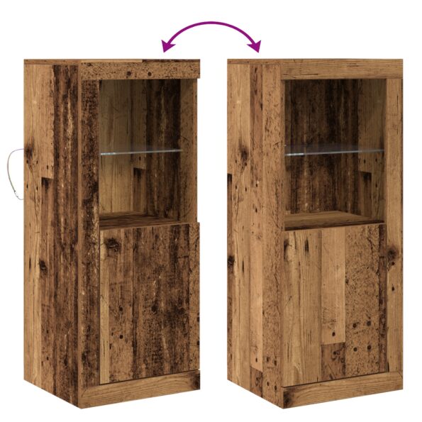 vidaXL Komoda s LED osvetlením Staré drevo 41x37x100 cm – Obrázok 12